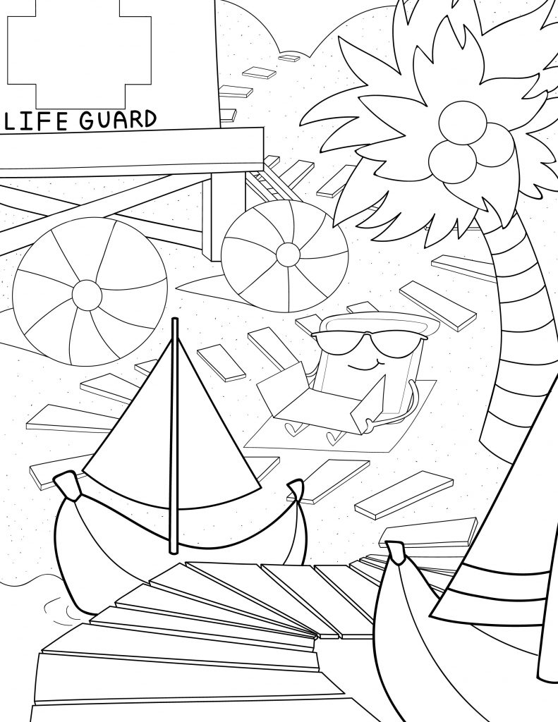 Waffle Smash coloring page of Banana Beach