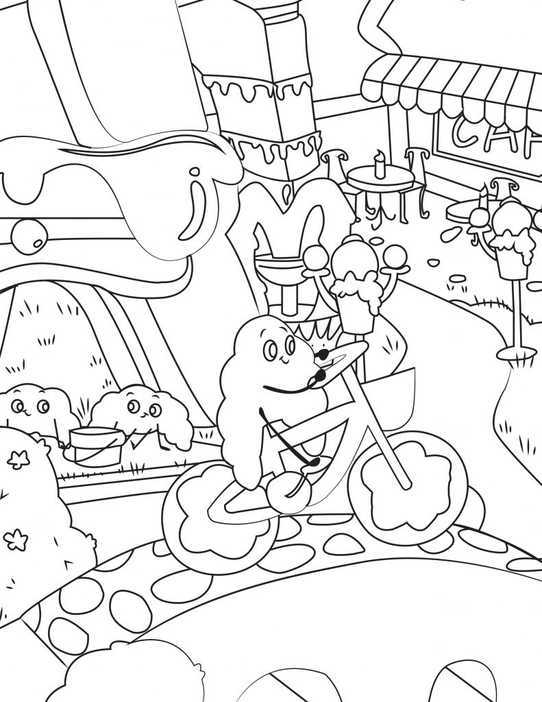 Waffle Smash coloring page of La Ville de Pastry