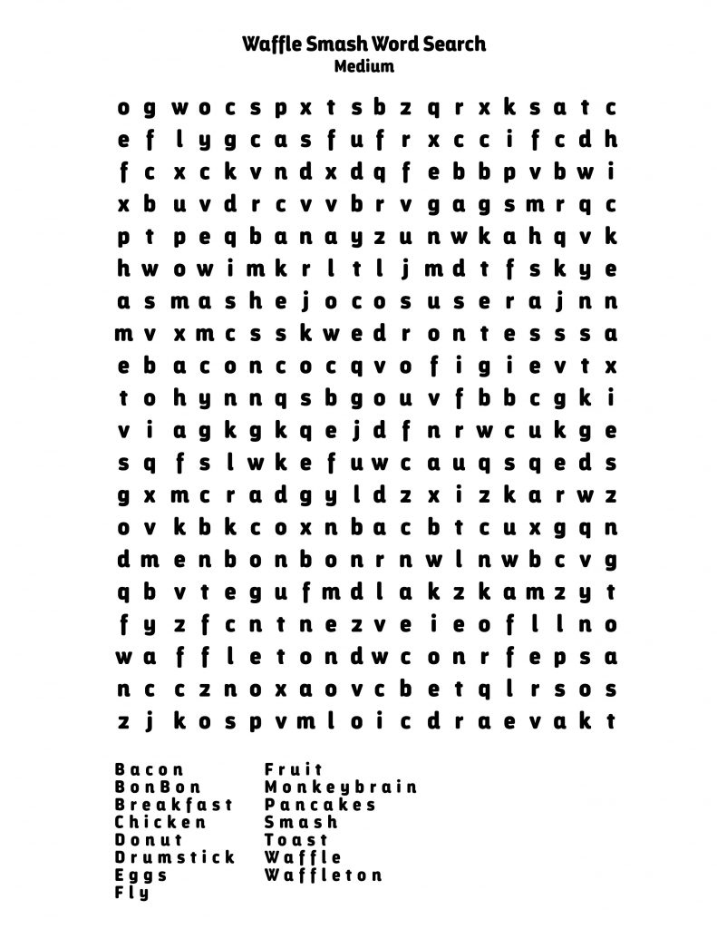 Waffle Smash Word Search Medium