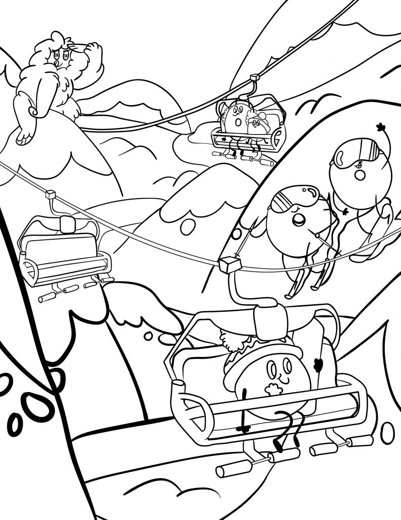 Waffle Smash coloring page of Snowpeaks